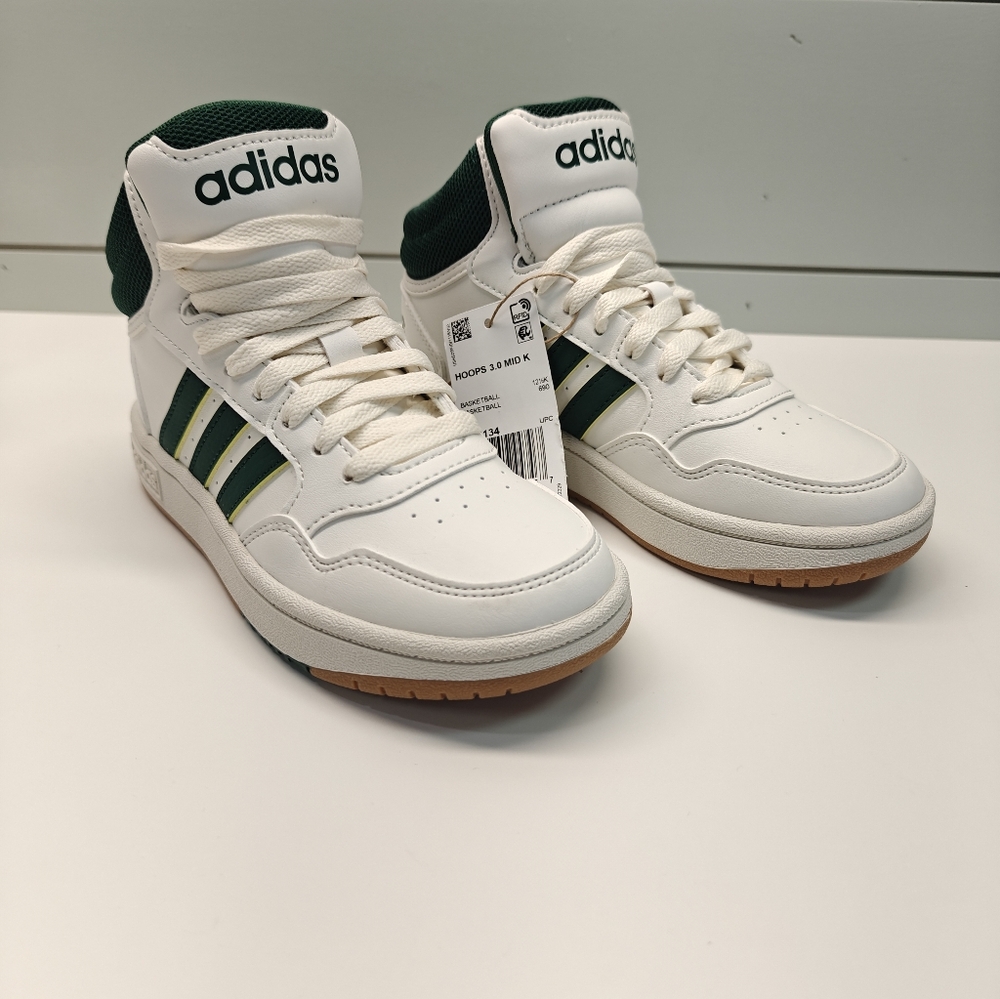 13K Adidas Hoops Mid 3.0 Unisex Kid's Basketball Casual Sneakers White Green